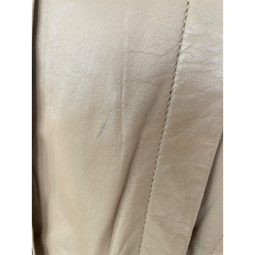 Vintage 1980s Sara International Womens Leather Tan Jacket Size 8 - Picture 10 of 16